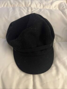 Anthropologie Black Felt Newsboy Cap